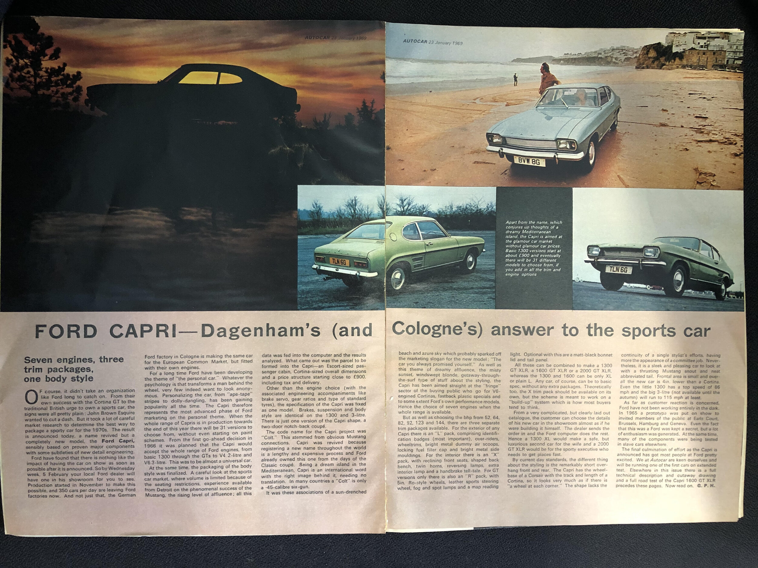 Looking back to 1969 - The Ford Capri launch in UK Autocar January 1969