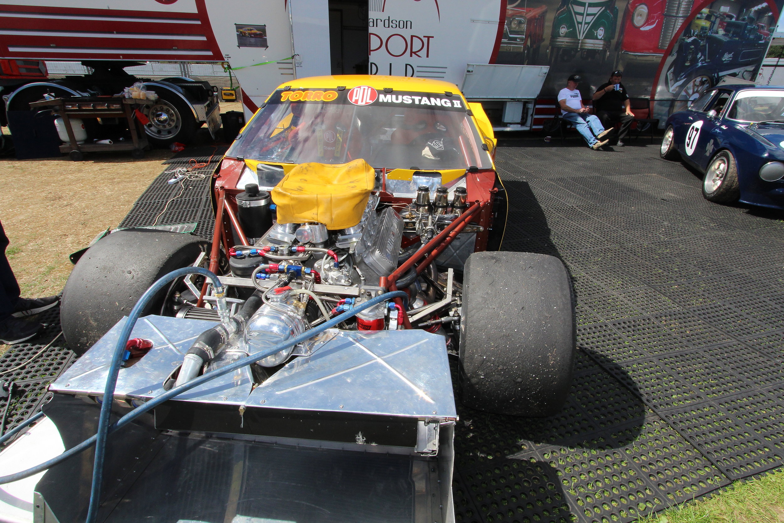  Back on track: Sunday and the team has repaired the PDL Mustang of Todd Stewart 