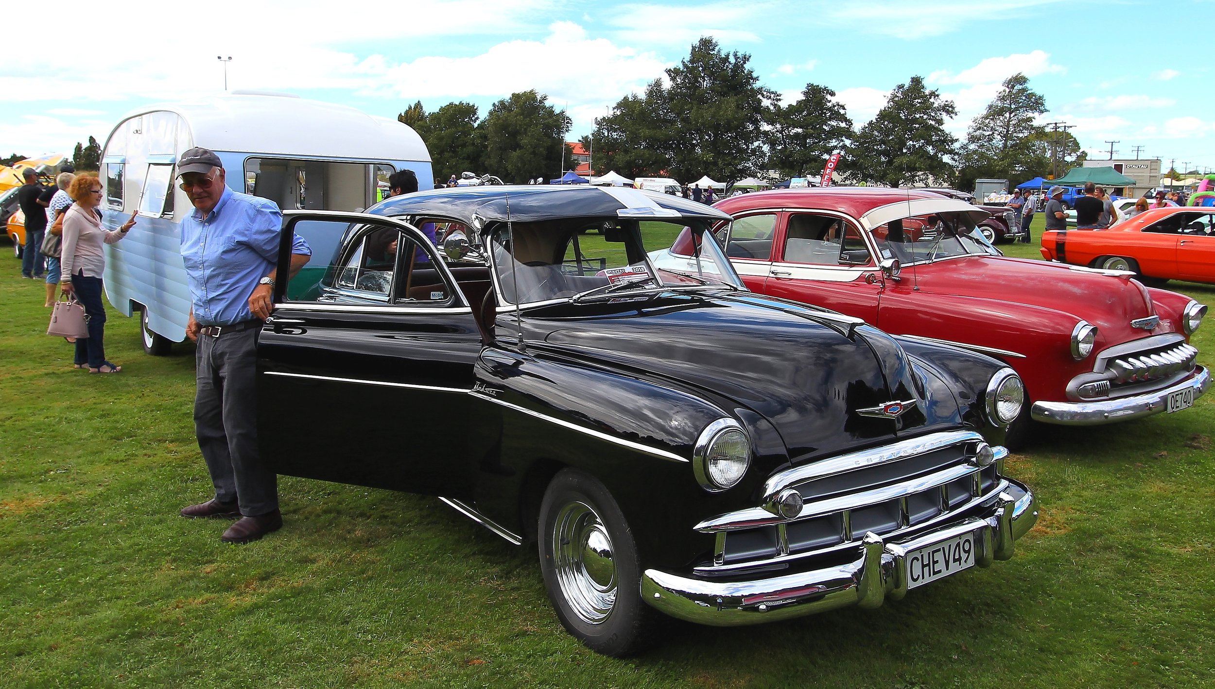  Lovely rebuilt caravan complemented by a 1949 Chevrolet 