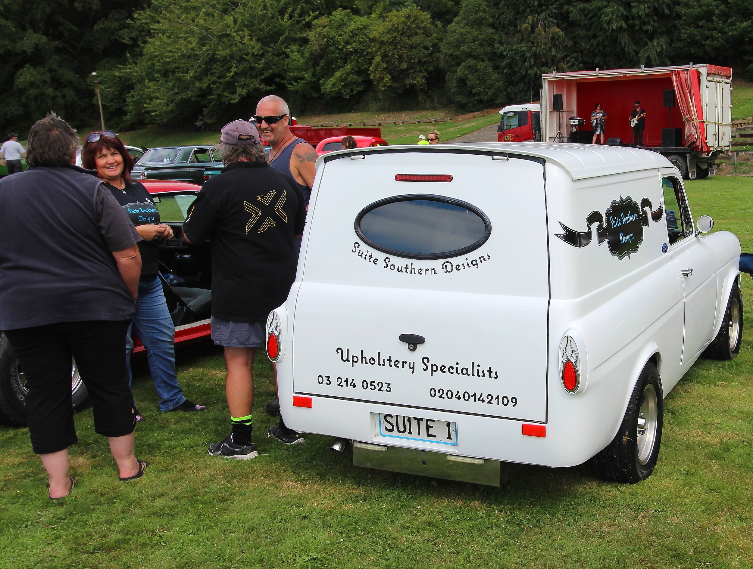  ‘Suite1’— Brenda Mathers and Scott Flynn’s appropriately named Ford Anglia panel van 