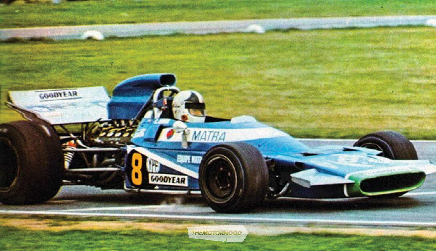 A rare colour shot of Chris Amon winning on debut for Matra — Argentina, January 1971